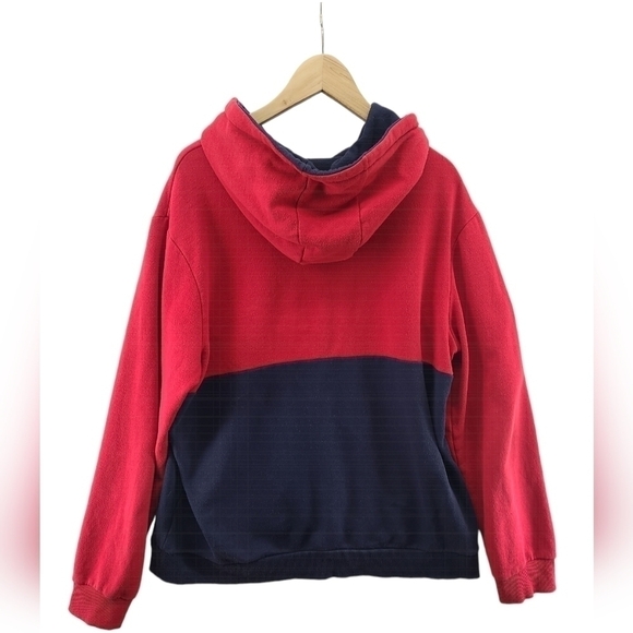 Fila Men's Pullover Hoodie Kangaroo Pocket Red Blue XL Extra Large Sweater - Picture 4 of 4